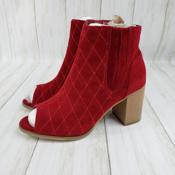 Journee Collection Shoes - *NEW* JC Henley Quilted Open Toe Ankle Boot
